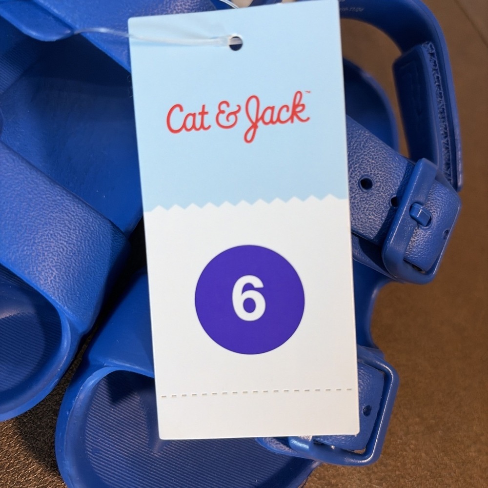 Cat & Jack Rubber Blue Sandals - Toddler Size 6 - Picture 3 of 6